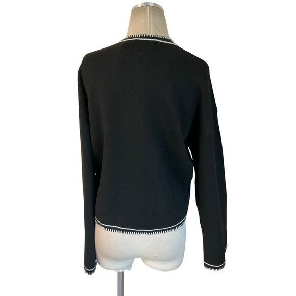 SNDYS Daphne Cardigan in Black Medium New Womens Knit Sweater Jacket - Picture 7 of 14